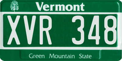 VT license plate XVR348