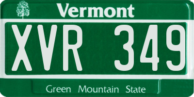 VT license plate XVR349