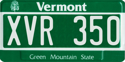 VT license plate XVR350