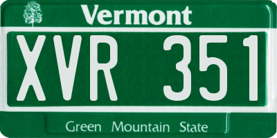 VT license plate XVR351
