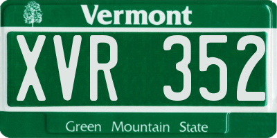 VT license plate XVR352