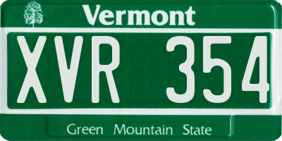 VT license plate XVR354