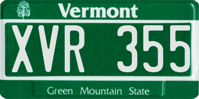 VT license plate XVR355