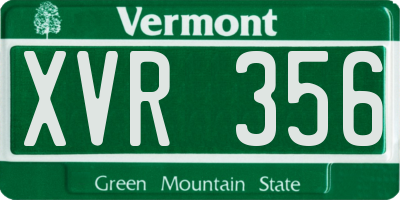 VT license plate XVR356