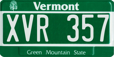 VT license plate XVR357