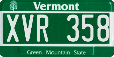 VT license plate XVR358