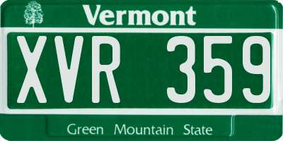 VT license plate XVR359