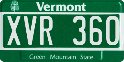 VT license plate XVR360