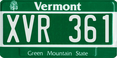 VT license plate XVR361