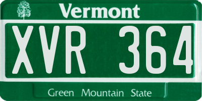 VT license plate XVR364