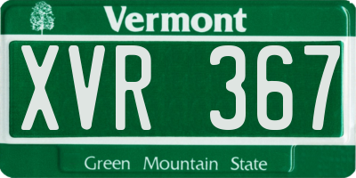 VT license plate XVR367