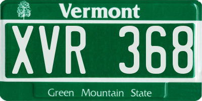 VT license plate XVR368