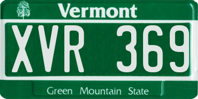 VT license plate XVR369
