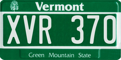 VT license plate XVR370