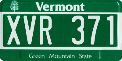 VT license plate XVR371