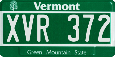 VT license plate XVR372
