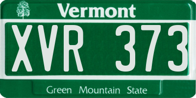 VT license plate XVR373