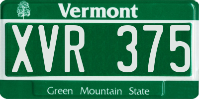 VT license plate XVR375