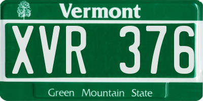 VT license plate XVR376