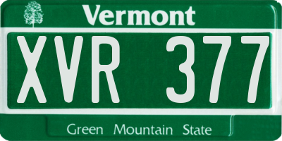VT license plate XVR377