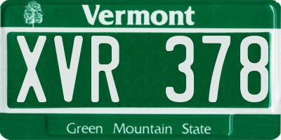 VT license plate XVR378