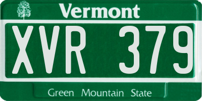 VT license plate XVR379