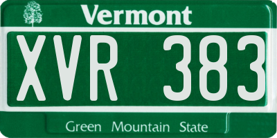 VT license plate XVR383