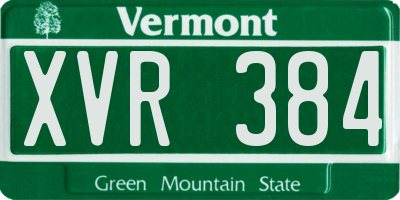 VT license plate XVR384