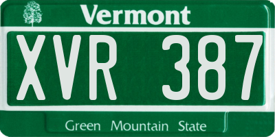 VT license plate XVR387