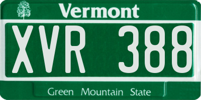 VT license plate XVR388
