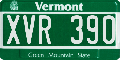 VT license plate XVR390