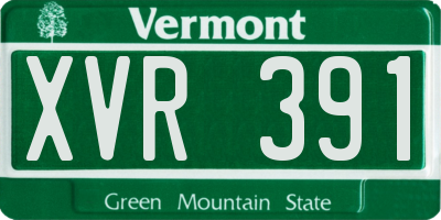 VT license plate XVR391