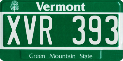 VT license plate XVR393