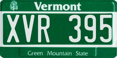 VT license plate XVR395