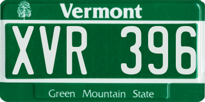 VT license plate XVR396