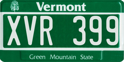 VT license plate XVR399