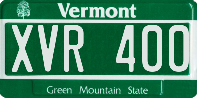 VT license plate XVR400