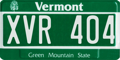 VT license plate XVR404