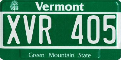 VT license plate XVR405