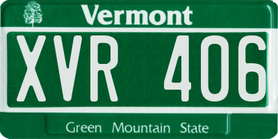 VT license plate XVR406
