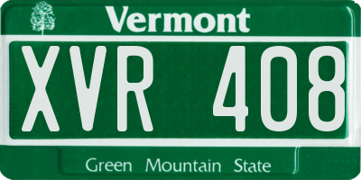 VT license plate XVR408