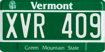 VT license plate XVR409