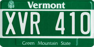 VT license plate XVR410