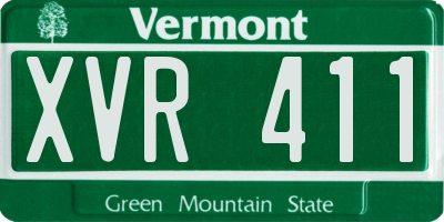 VT license plate XVR411