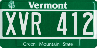 VT license plate XVR412