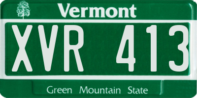 VT license plate XVR413