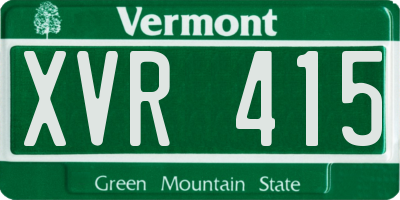 VT license plate XVR415