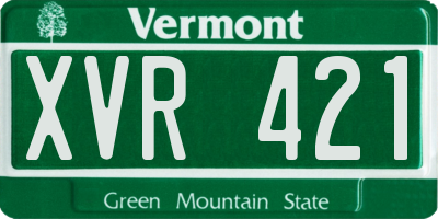VT license plate XVR421