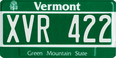 VT license plate XVR422