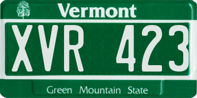 VT license plate XVR423